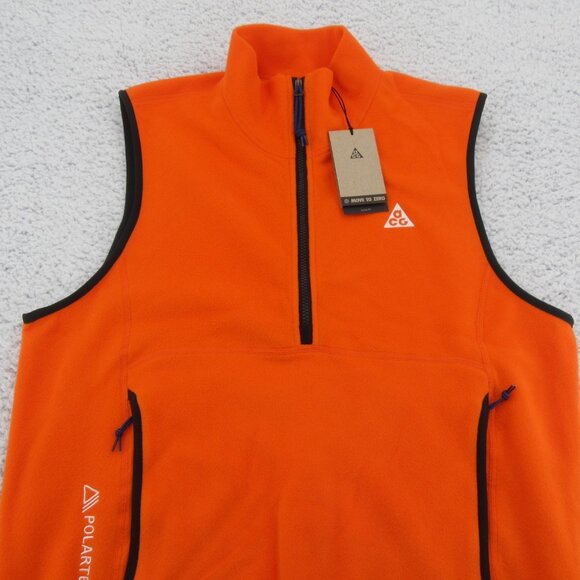 Nike ACG Wolf Tree Thermal Vest Polartec Orange Mens Size Medium NEW - Picture 7 of 15